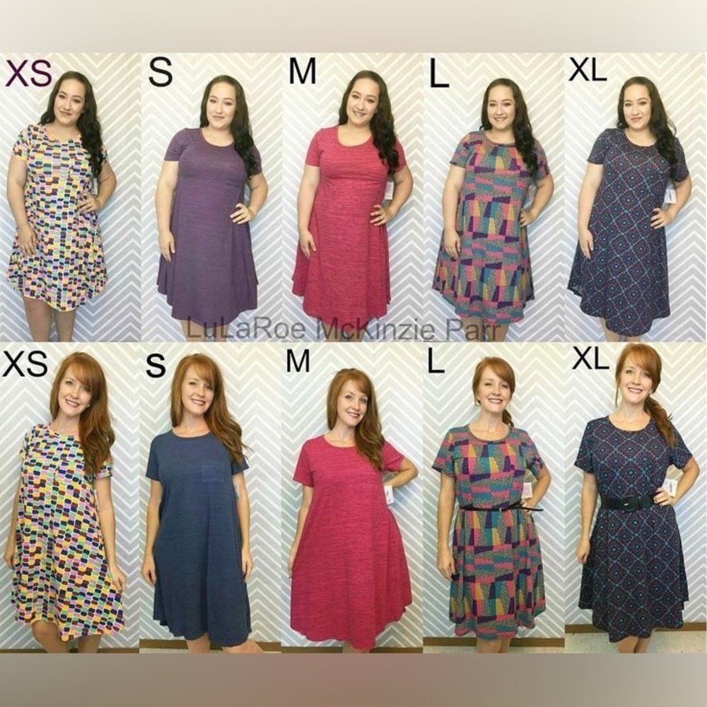 LulaRoe Carly Swing Dress with Front Pocket Loose & Relaxed Fit Stretchy XS 2-4 - Picture 12 of 13
